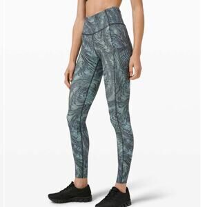 Lululemon Dimensional Icing blue Multi Fast Free Tight 25” Non-Reflective Size 6